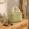 thumbnail image 4 of Corduroy Lunch Box Bag Insulated Waterproof Portable Lunch Tote for Work Picnic Travel,Green, 4 of 7