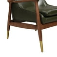 thumbnail image 3 of GDF Studio Mid-Century Modern Accent Chairs, PU Upholstered Armchairs, Solid Wood Frame, Brass-Tipped Feet, Wasabi Green, Set of 2, 3 of 8