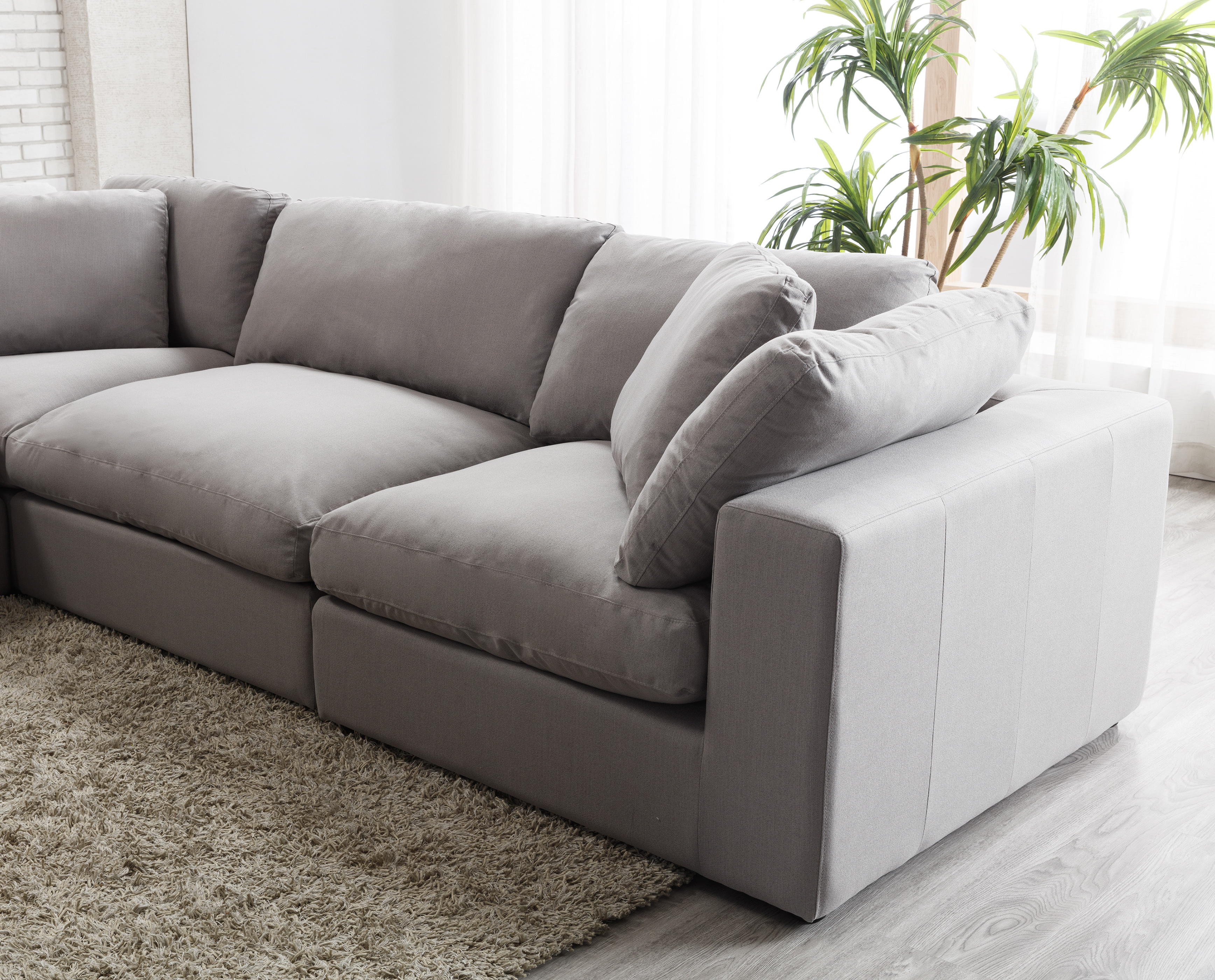 Roundhill Furniture Rivas Contemporary 4-Piece Sectional Sofa - Graphite - image 4 of 9