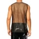 thumbnail image 3 of INSPIRAR CHIC Camiseta Transparente sin Mangas para Hombres, Ropa de Fiesta y Club, Chaleco de Malla Brillante XL Dorado Negro, 3 of 4