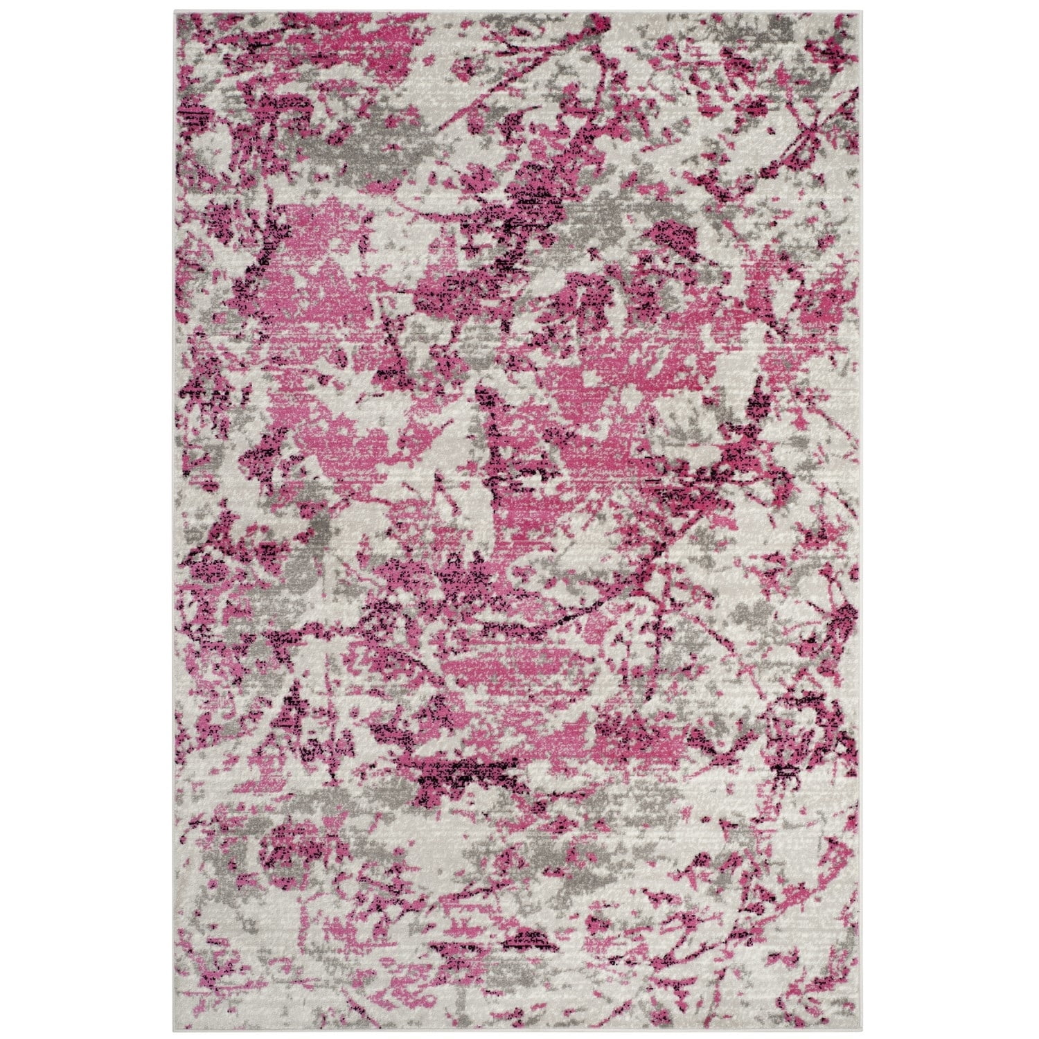 SAFAVIEH Skyler Joisse Distressed Area Rug, Pink/Ivory, 6'7" x 6'7" Round