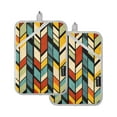 thumbnail image 7 of Yayeee Pot Holders Kitchen Heat Resistant with Pocket 7"x9.8" Cotton Oven Cooking Hot Pads, Yellow Geometric, 7 of 7