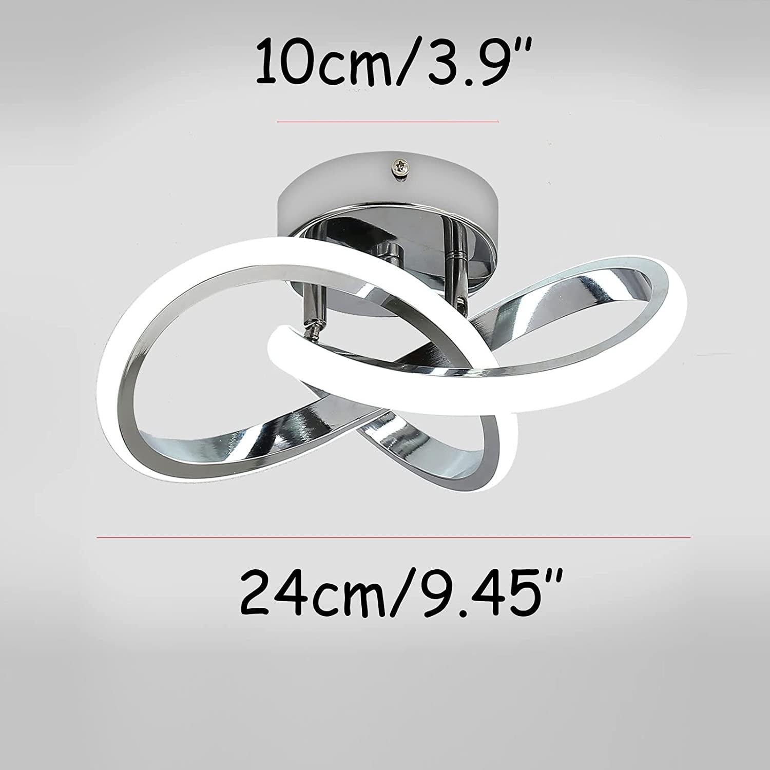 ADISUN Modern LED Ceiling Light Fixtures, Flush Mount Ceiling Lighting, Creative Lamp Cool White 6000K Bulbs Included, Chrome