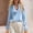 Sky Blue, variant on Women's Ruffle V Neck Blouse Long Sleeve Flounce Cuff Boho Tops Elegant Casual Summer Loose Shirts