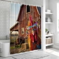 thumbnail image 5 of Chicken Butterfly Bathroom Shower Curtains with Hooks, Funny Farm Sunglasses Chicken Butterfly Waterproof Fabric Washable Shower Curtain for Home Hotel Bathtub Decor 72x72 Inch, 5 of 9