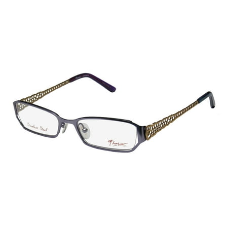 New Thalia Coqueta Womens/Ladies Designer Full-Rim Purple / Bronze Stainless Steel Fabulous Sleek Frame Demo Lenses 47-17-130 Eyeglasses/Eye Glasses