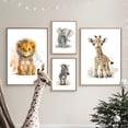 thumbnail image 4 of Elefante, león, jirafa, tigre, cebra, arte de pared para guardería, pintura en lienzo, carteles e impresiones de animales, imágenes de pared, decoración de habitación de bebés y niños, 4 of 5