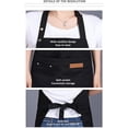 thumbnail image 2 of Delantal de cocina de 2 piezas, lona de algodón impermeable con dos bolsillos, correas ajustables, delantal de cocina para hombres y mujeres, negro, 2 of 5