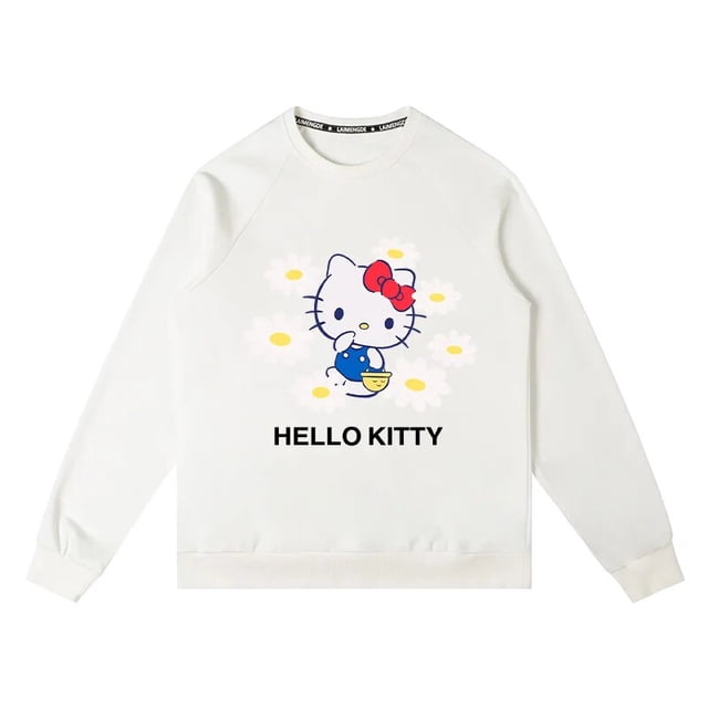 Hello Kitty Kitty Chandail à Capuchon Ras du Cou Joint Femme Automne Hello Manteau Chat Deux Yuans Ample Vêtements Imprimés HOEMLIN HOEMLIN