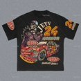 thumbnail image 1 of T-Shirts Graphiques Imprimé Argent Américain Y2k Rétro Manches Courtes Col Rond Coton Mode Urbaine Gothique Vêtements pour Femmes, 1 of 5