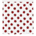 thumbnail image 3 of Ambesonne Cartoon Shower Curtain, Ladybugs Funny Art Pattern, 69"Wx84"L, White and Red, 3 of 5
