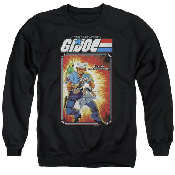 G.I. Joe Shipwreck Card Unisex Adult Crewneck Sweatshirt, Black, 2X-Large