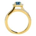 thumbnail image 2 of Aonejewelry 1.50 Carat Halo Blue-Diamond Engagement Ring In 14k Solid Yellow Gold, 2 of 3