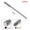 thumbnail image 2 of Unique Bargains 5 Pcs 1/4 Shank 100mm Length 4.5mm Phillips PH1 Magnetic S2 Screwdriver Bits, 2 of 4