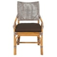 thumbnail image 3 of SAFAVIEH Donatella Rattan Chairs, Brown White Wash/Brown Legs/Dark Brown Cushion (22 in. W x 24 in. D x 37 in. H), 3 of 7