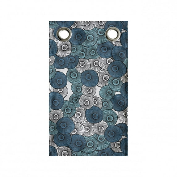 Botanical Hanging Pocket Organizer, Doodle Style with Streaks Blooming, Printed Polyester Storage Bag with Pockets, 9" x 16", Petrol Blue Pale Taupe