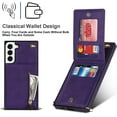 thumbnail image 5 of Samsung Galaxy S21 FE 5G Cases with Card Holder for Women,Crossbody Phone Case for Samsung S21 FE with Strap,Leather PU Lanyard Magnetic Clasp Zipper Wallet Case with Kickstand,6.4" Purple, 5 of 14