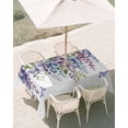 thumbnail image 3 of 60x120 Inch Outdoor Tablecloth with Umbrella Hole Zipper Rectangle Purple Spring Floral Rectangular Tablecloths Outside Waterproof Weeping Watercolor Botanical Butterfly Patio Table Cover for Picnic, 3 of 8