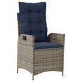 thumbnail image 5 of vidaXL 3 Piece Bistro Set with Cushions Gray Poly Rattan, 5 of 12