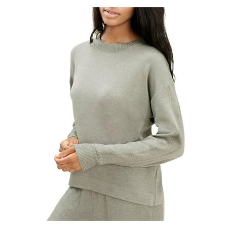 Splendid Womens Pullover Ribbed Trim Sweatshirt Gray XS