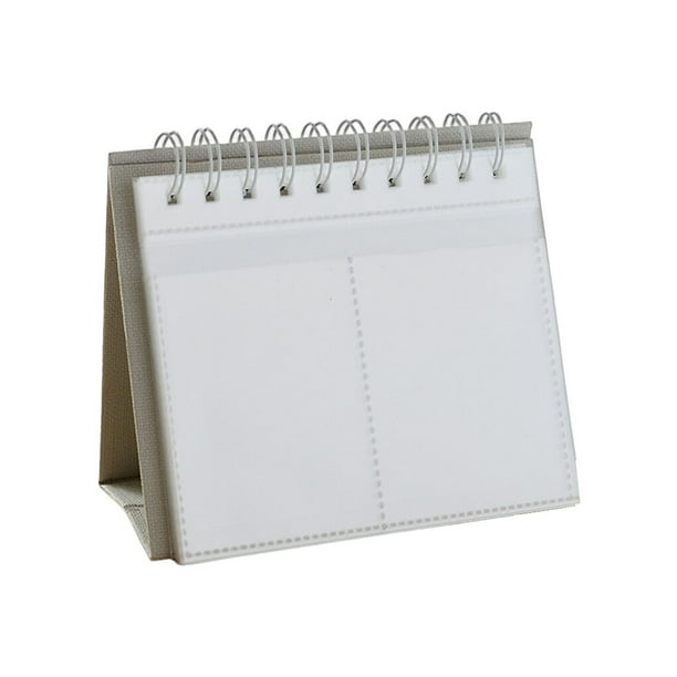 Injueey Carpeta de fotos para álbum de fotos, libro de tarjetas de nombre, calendario de pie de hojas sueltas, colector de ahorro de espacio Almacenamiento y organización del hogar Beige/Transparente