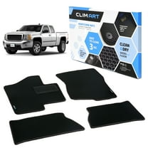 CLIM ART All-Weather Car Floor Mats Compatible with Chevrolet (Chevy) Silverado 1500,2500,3500 2007-2013 Extended Cab, Custom-Fit Heavy-Duty Floor Liners for Cars & SUVs, Car Accessories- FL011407244