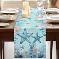 thumbnail image 3 of Table Runners 72 Inches Long Dress Scarves, Coastal Starfish Blue Farmhouse Kitchen/Dining Table Runner, Coffee Tablerunners, Summer Beach Nautical Coral 13x72 Inch, 3 of 9