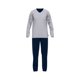 thumbnail image 1 of TOM TAILOR Pijama Hombre - Pijama, Algodón, Cuello de Pico, Logo, liso, largo Gris claro/azul oscuro L (Large), 1 of 5