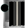 thumbnail image 3 of Extra Long Shower Curtain 72x96 Inch, Black Beige Striped Shower Curtain Waterproof Bathroom Decor Modern Farmhouse Retro Lines Fabric Bath Curtain Set Accessories with Hooks, 3 of 6