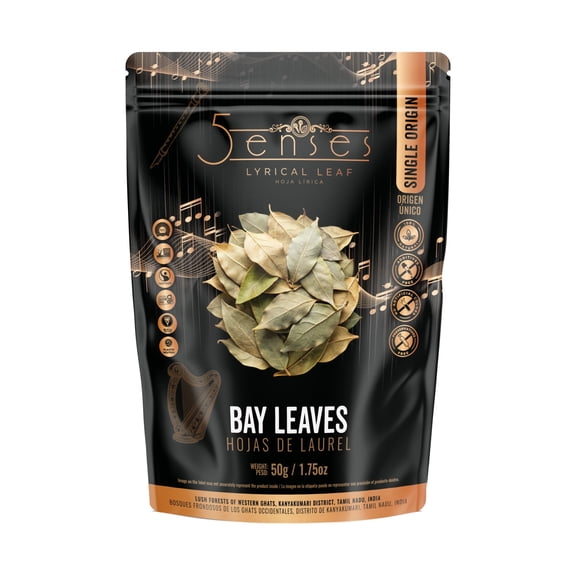 5Senses Whole Bay Leaves 50g | Dried Bay Leaves for Cooking, Biryani, Rice & Soup | Indian Tej Patta | Natural Bay Leaf Spice | Gluten Free