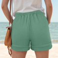 thumbnail image 7 of TTUHYWXI Shorts for Women Summer Casual High Waisted Drawstring Wide Leg Womens Gauze Shorts (Mint Green, XXL), 7 of 7
