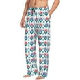 thumbnail image 2 of Uemuo Tulips Flowers Pattern Men's Wide Leg Palazzo Lounge Pants with Pockets Light Weight Loose Comfy Casual Pajama Pants-Small, 2 of 9
