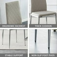 thumbnail image 4 of Dining Chairs Set of 6, Grid Shaped Armless Side Chairs Modern Kitchen Chairs with Faux Leather Seat, Chrome-plated Metal Legs and High Back for Dining Room, Kitchen, Living Room (Gray, Set of 6), 4 of 9