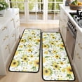 thumbnail image 4 of Kitchen Rugs Sets Of 2,White Green Leaf Sunflower Pattern Anti Fatigue Kitchen Mat Rugs Non Slip Washable,Decorative Kitchen Floor Mats for Kitchen,Sink,Laundry,17"x47"+17"x47", 4 of 5