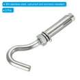 thumbnail image 3 of Uxcell Expansion Hook M10 304 Stainless Steel Concrete Wall Hook Open Cup Hook Screw Hook Anchoring Silver 2 Pack, 3 of 5
