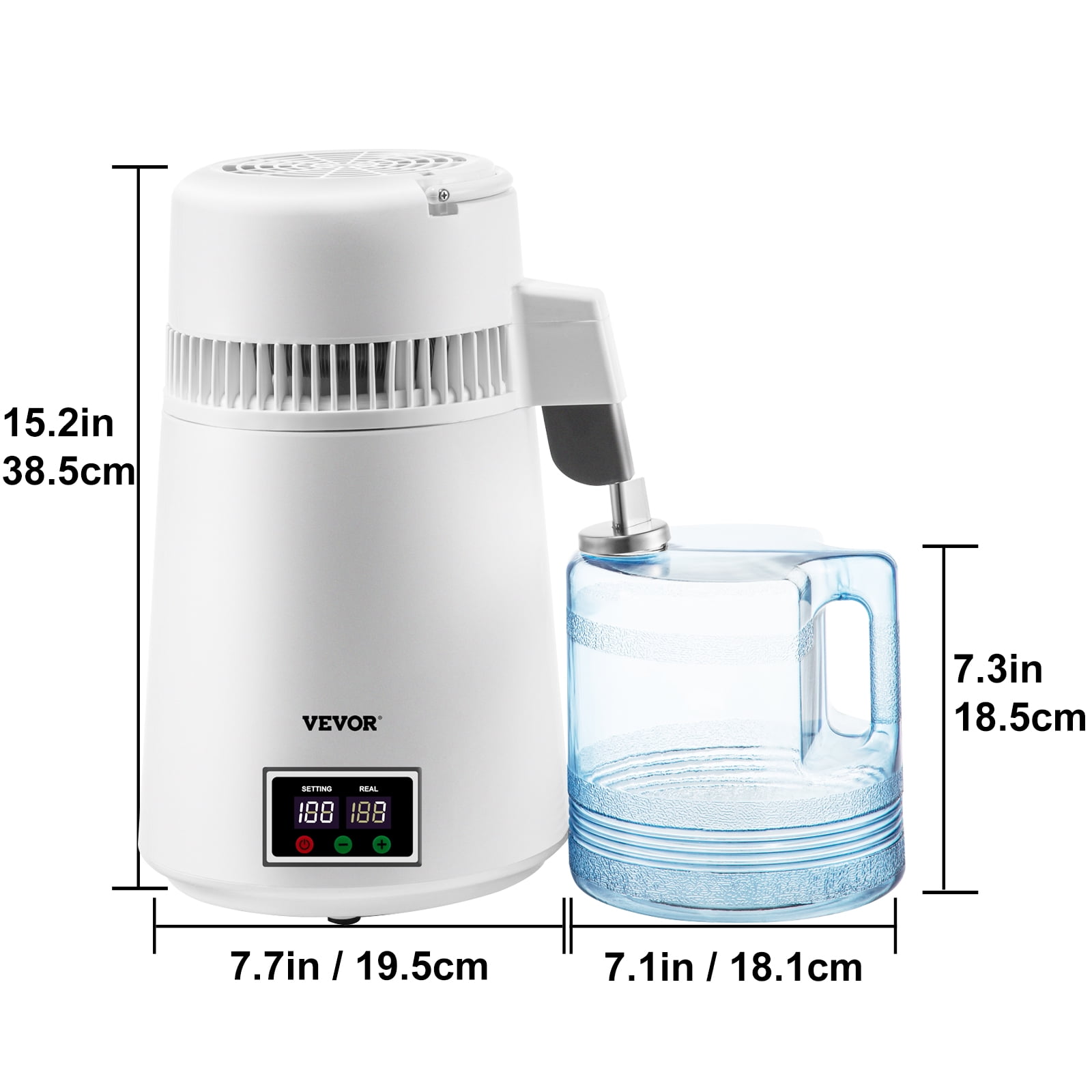 Vevor Home Water Distiller Distilled Water Maker 4L With Dual Temp Display  Gray, 1 - Kroger