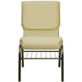 thumbnail image 6 of Flash Furniture HERCULES Series 18.5''W Church Chair in Beige Patterned Fabric with Book Rack - Gold Vein Frame, 6 of 7