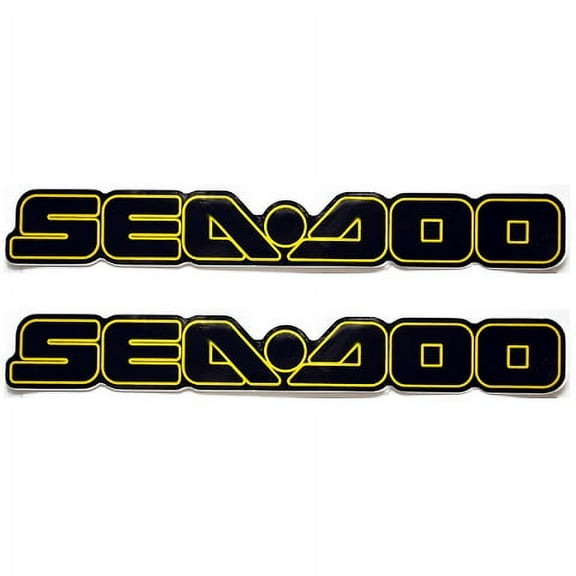 Sea Doo Boat Decals 204 902 030 | Black Yellow Logo Stickers (Pair)