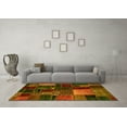thumbnail image 3 of Ahgly Company Machine Washable Indoor Rectangle Oriental Yellow Modern Area Rugs, 2' x 5', 3 of 4