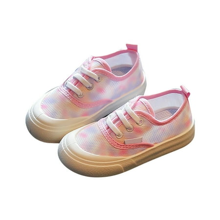 Baby Shoes Girl Formal Casual Shoes Board Shoes Canvas Shoes Mesh Casual Shoes Breathable One Foot Off Sneakers Kids Sneakers Size 6 Years-6.5 Years