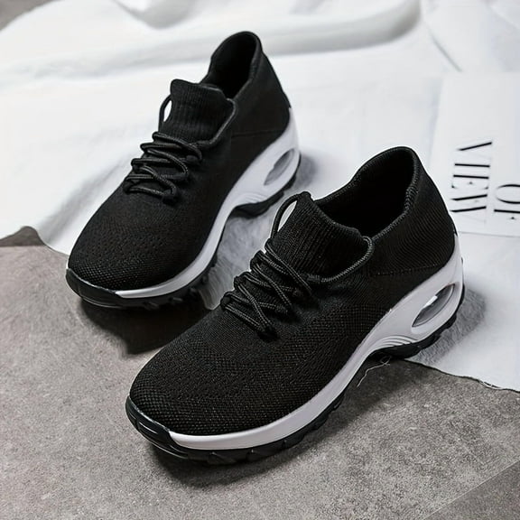 Women's Walking Shoes Sock Sneakers - Mesh Air Cushion Lady Girls Modern Jazz Dance Easy Shoes Platform Loafers