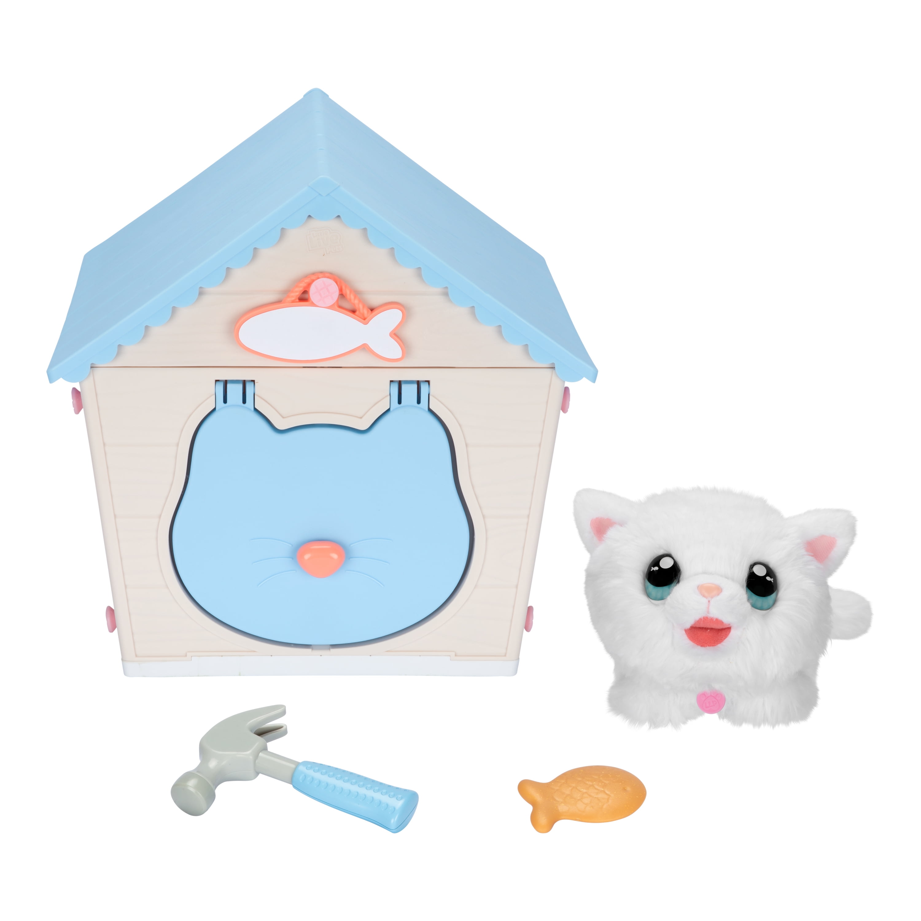 Little Live Pets My Kitty's Home Interactive White Plush Toy & House  25+ Sounds & Reactions Ages 5+