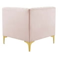 thumbnail image 4 of Modway Triumph Channel Tufted Performance Velvet Sectional Sofa Corner Chair in Pink, 4 of 5