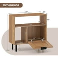 thumbnail image 3 of Costway Boho Rattan Nightstand Wooden End Table with Storage Shelf Cabinet & Metal Legs, 3 of 10