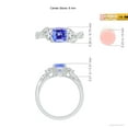 thumbnail image 5 of ANGARA Natural Cushion 1.05 ct Tanzanite and Half Moon Diamond Leaf Ring in 14K White Gold for Women (Size-6mm) | December Birthstone, Anniversary, Jewelry Gift for Women | Natural Tanzanite Ring, 5 of 10