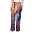 thumbnail image 3 of Goofa Rooster Oil Painting Printed Soft Pajama Pants for Women, Wide Leg Comfy Casual Lounge Yoga Pants-Medium, 3 of 9