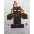 thumbnail image 2 of Minecraft Orange Pixel Zombie with Fire Youth Boys White T-Shirt-XL, 2 of 7