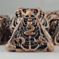 thumbnail image 1 of Hollow Skull DND Dice Set, Bronze, 7-Piece Metal Polyhedral Dice, 1 of 5
