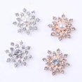 thumbnail image 2 of 10x Crystal Flower Button DIY Bead Jewelry Scrapbook Rhinestone Flatback Embellishments Gold, 2 of 9