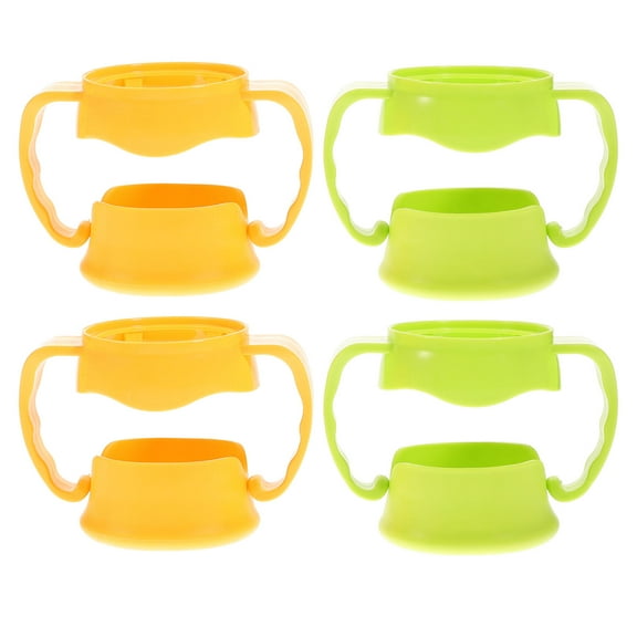 WRISTBIQUE 4 Sets Baby Bottle Base Silicone Green Encourage Independent Drinking